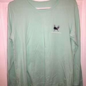Light blue vineyard vines long sleeve lacrosse tee